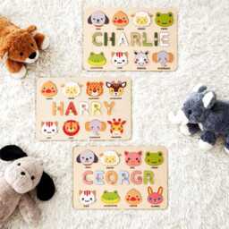 Personalized Baby Name Puzzle, Montessori Wooden Toy, Early Learning Custom Busy Board, Christmas Gift For Kids, First Birthday - thumbnail 3