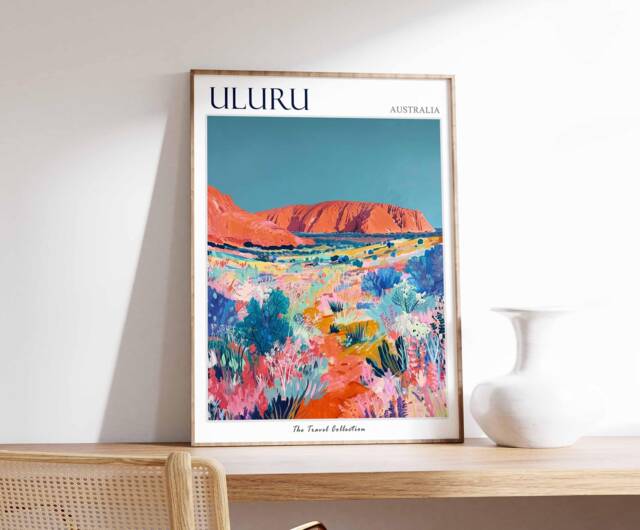 Uluru Travel Poster Vivid Australian Landscape Art Print - image 1