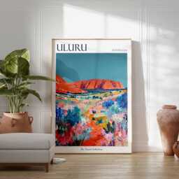 Uluru Travel Poster Vivid Australian Landscape Art Print - thumbnail 2
