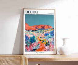 Uluru Travel Poster Vivid Australian Landscape Art Print - thumbnail 1