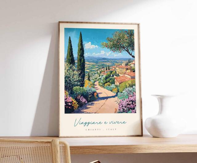 Chianti Travel Poster Tuscany Wine Country Art Print - image 1