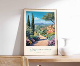 Chianti Travel Poster Tuscany Wine Country Art Print - thumbnail 1