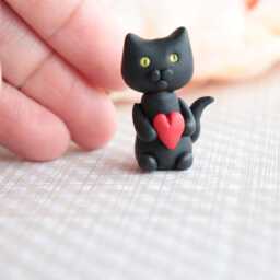 Pocket Pet Polymer Clay Cat Figurine Emotional Support Desk Buddy - thumbnail 4