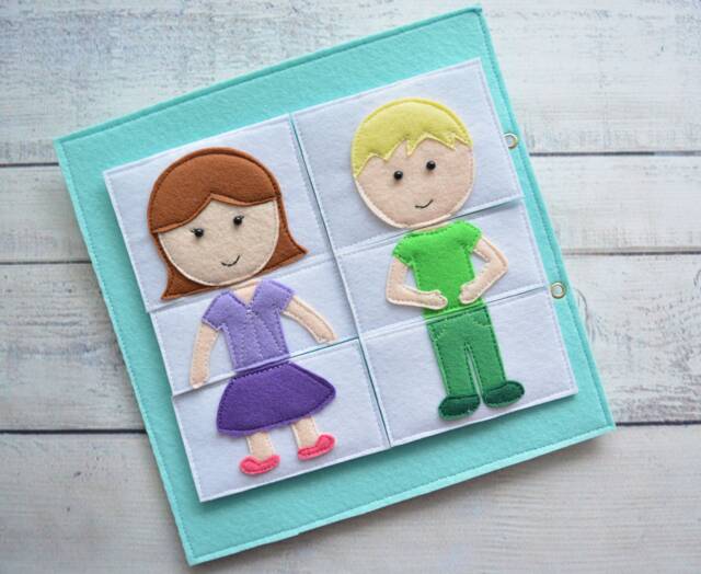 Felt Quiet Book Page Montessori Sensory Travel Toy - 1-4 Year - image 1