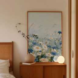Blue Daisy Meadow Poster, Wildflower Print, Botanical Wall Art - thumbnail 2