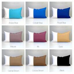 Cobalt Blue & White Outdoor Sunbrella?? Pillow Cover in Modern Color Block, Pacific Throw Cushions For Pool Loungers, Deck & Patio - thumbnail 4