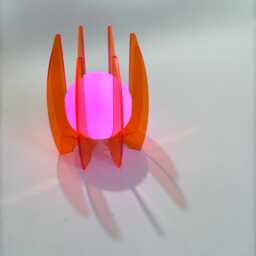 Orange Acrylic Led Orb Lamp Retro Futuristic Night Light - thumbnail 4