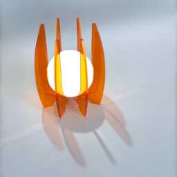 Orange Acrylic Led Orb Lamp Retro Futuristic Night Light - thumbnail 3