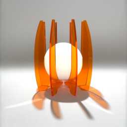 Orange Acrylic Led Orb Lamp Retro Futuristic Night Light - thumbnail 1