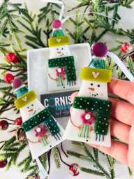 Gorgeous Fused Glass Snowman Christmas Decoration - Tree Decoration, Fused Cornwall, Cornish