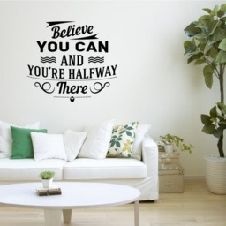 Believe You Can Wall Decal Motivational Decor Halfway There Quote Sticker Art Motivation Vinyl Good Home Decoration Gift Idea - thumbnail 2