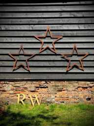 Rustic Metal Barn Stars Set Of 3, Garden Art Ornaments Alternative Wreath - thumbnail 1