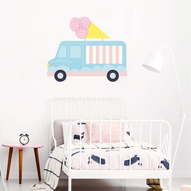 Ice Cream Truck Wall Decal Blue & Pink Kids Room Decor - image 1