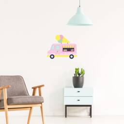 Ice Cream Truck Wall Decal Blue & Pink Kids Room Decor - thumbnail 4