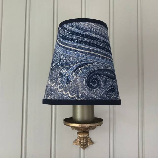 Ralph Lauren Birchwood Paisley - Small Handmade Candle Clip Lampshade For Wall Lights/Chandeliers - image 1