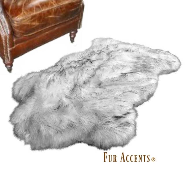 Faux Fur Area Rug - Shaggy Sheepskin Pelt, Handmade in Usa - image 1