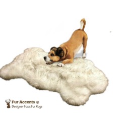 Faux Fur Area Rug - Shaggy Sheepskin Pelt, Handmade in Usa - thumbnail 2