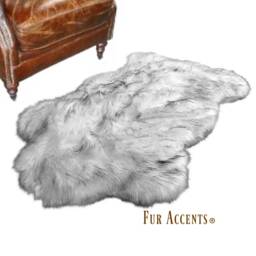 Faux Fur Area Rug - Shaggy Sheepskin Pelt, Handmade in Usa - thumbnail 1