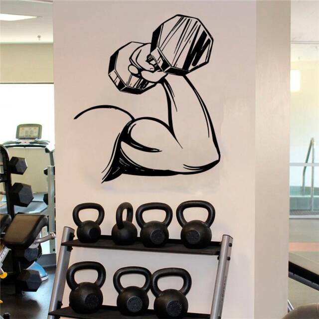 Fitness Wall Decal Gym Workout, Motivational Quote Z18 - image 1