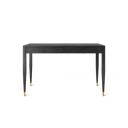 Black Oak Office Desk, Mid-Century Modern, Solid Drawers - thumbnail 2