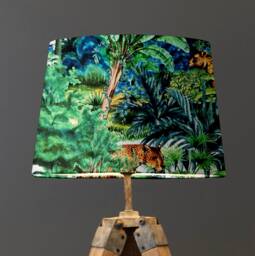 Big Cat Jungle Velvet Drum Lampshade, Empire Light Shade - thumbnail 1