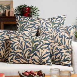 William Morris Willow Bough Tapestry Boudoir Cushion in Navy Blue. Botanical Interweaving Tree. 17x12 - thumbnail 3
