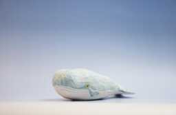Wooden Whale Sculpture - Figurine Ocean Decor Handmade Coastal Art - thumbnail 1