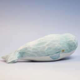 Wooden Whale Sculpture - Figurine Ocean Decor Handmade Coastal Art - thumbnail 3