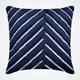 "Decorative Pintucks, Textured Navy Blue European Pillow 24""x24""/26""x26" - thumbnail 1