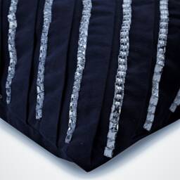 "Decorative Pintucks, Textured Navy Blue European Pillow 24""x24""/26""x26" - thumbnail 2