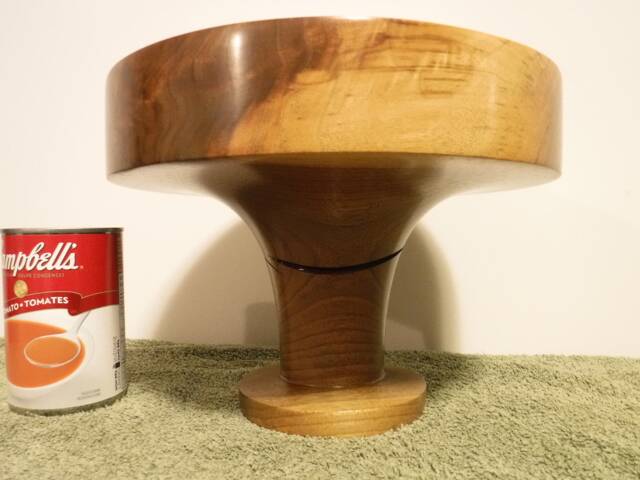 Split Personality Walnut Pedestal Bowl - image 1