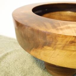 Split Personality Walnut Pedestal Bowl - thumbnail 4