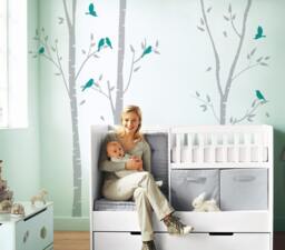 Birch Tree Decal With Flying Birds, Wall Stickers For Bedrooms Sticker Decals Art Decalisland -Birch Trees & Birds Wall Decal Sd 083