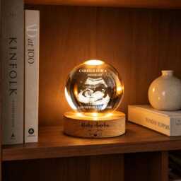 Baby Memorial Crystal Ball Night Light, Loss Of Sonogram Lamp, Miscarriage Light, Baby Ultrasound Sympathy Gift - thumbnail 3