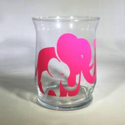 Mommy & Baby Elephant Glass Candle Holder - Mother's Day Gift Birthday - thumbnail 2