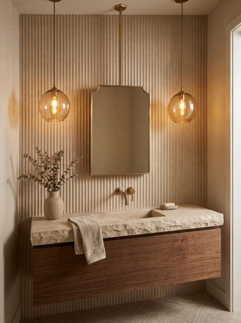 Architectural Suspended Brass Mirror - Ceiling Mounted Vanity Mirrors - image 1