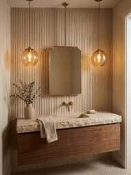 Architectural Suspended Brass Mirror - Ceiling Mounted Vanity Mirrors