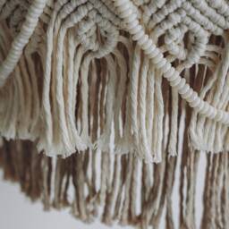 Nursery Decor Boho Lampshade Macrame Cream Macrame With Beads Woven Lampshade Natural White & Beige Color Home Decor Lifestyle Lighting - thumbnail 2