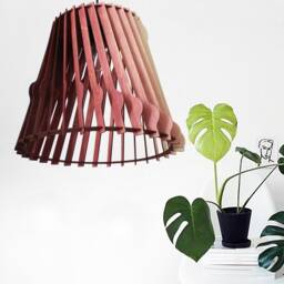 Scandinavian Style Wooden Hanging Lamp, Pendant Plywood Light, Ceiling Light , Chandelier, Lighting Fixture, Lampshade - thumbnail 2