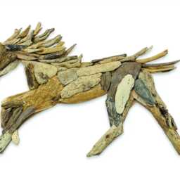 Driftwood Wall Art Horse 70cm, Teak Root Galloping Sculpture - thumbnail 3