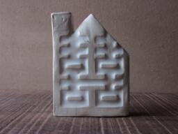 White Double Happiness House, Ceramic Wall Art - H.9