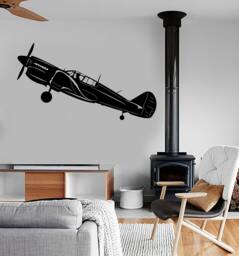 Wall Vinyl Decal Airplane Retro Jet Air Force Military Mural Decor 1678Dz - thumbnail 1