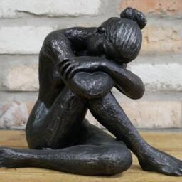 Sad Sitting Lady Sculpture - Ornament Woman Emotional Ornaments Gift For The Living Room - thumbnail 4