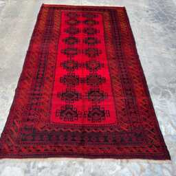 5'5x10 Handmade Afghan Wool Rug - Bold Red & Black Tribal Rug- Authentic Oriental Area Carpet For Living Room, Hallway Or Entryway Gift - thumbnail 2