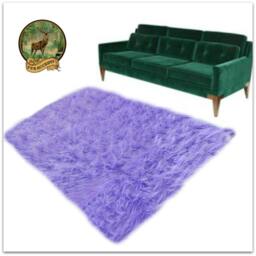 Faux Fur Area Rug - Rectangle Shaggy Soft Light Purple Lavender Orchid Designer Rugs Accents Usa - thumbnail 2