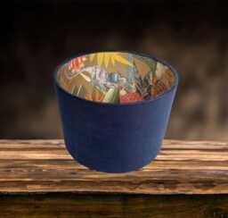 Navy Velvet Lampshade For Ceiling & Table Lamps, Funky Jungle Animal Luxury Drum Light Shade - thumbnail 1