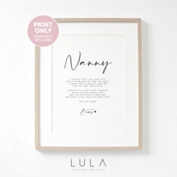 Nanny To Be Poem From Bump A4 Or A5 Print, Pregnancy Announcement, Love Gift, New Grandparent - thumbnail 1