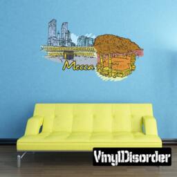 Famous City Mecca Wall Decal - Fabric Vinyl Removable & Reusable Famouscityuscolor015Et