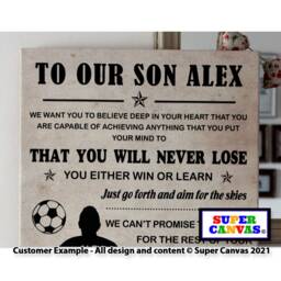 Son Football Fan Footballer Personalised Word Art Child Teenager Wall Framed Canvas Print Birthday Gift From Mum Dad Parents - thumbnail 3