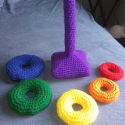Crochet Rainbow Ring Stacking Toy - thumbnail 2